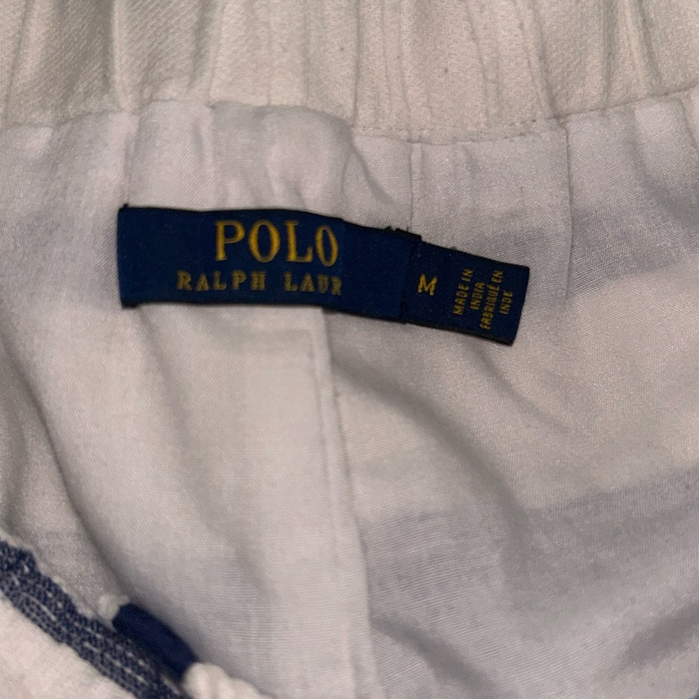 Ralph Lauren High Waist Blue and White Striped Shorts - Picture 3 of 3